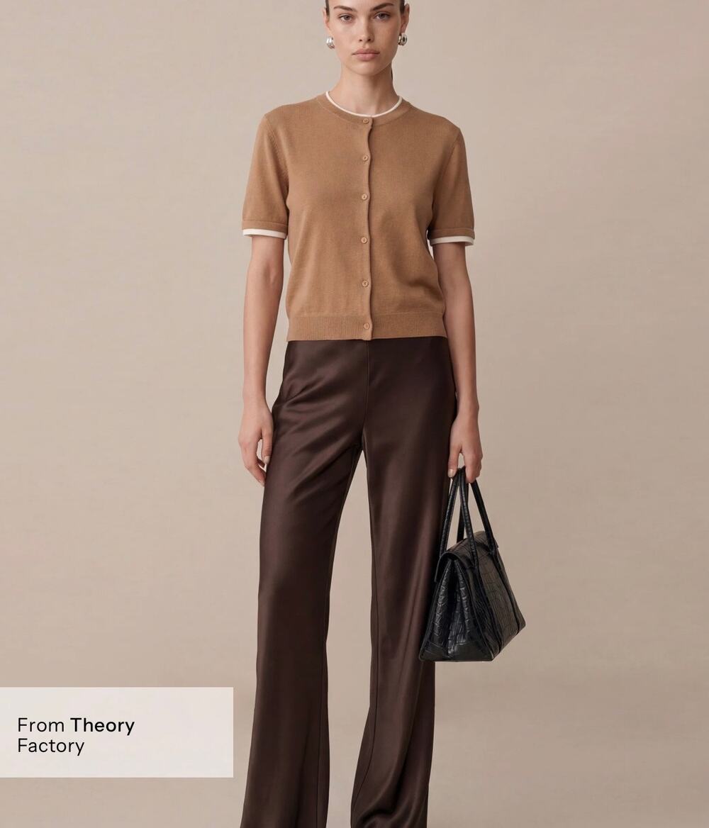 Kourt Ottie cardigan tan & ivory chamoisee $147 sz small
